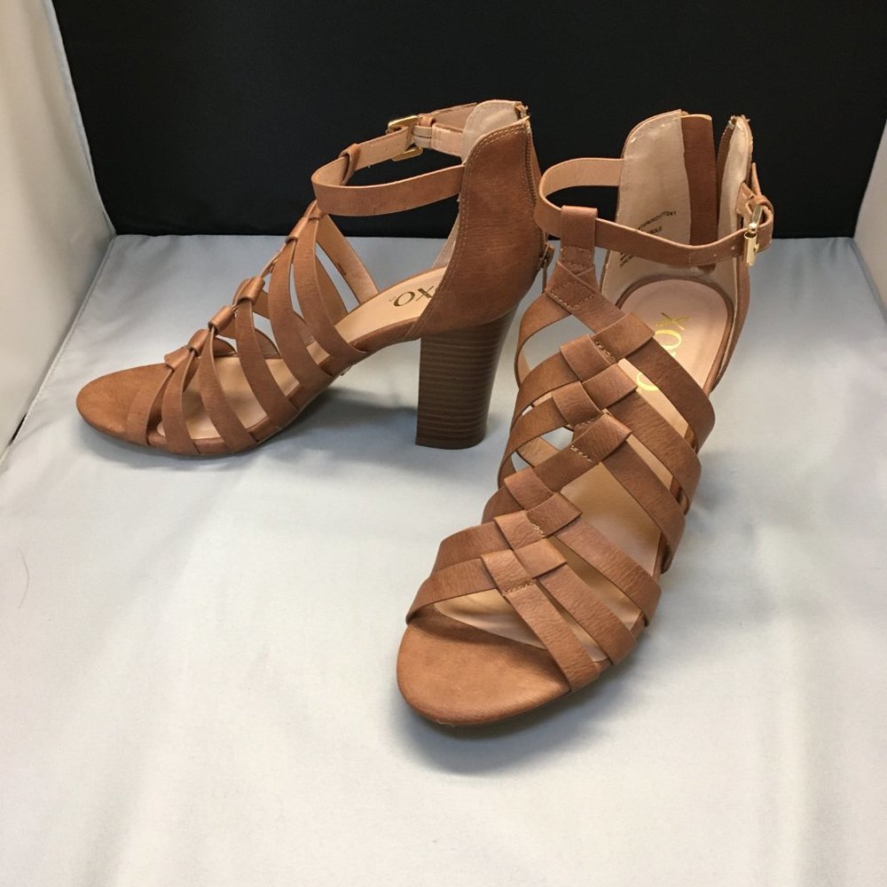 XOXO Bohemian Strappy 3.25" Heeled Sandal Size 8.5